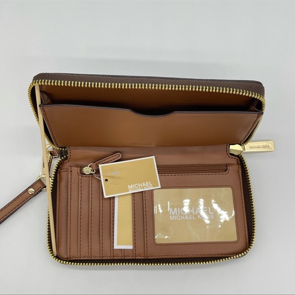 Michael Kors EW Crossbody Bag & Large Flat Mf Phone Case Wallet Leather Brown - Picture 12 of 13